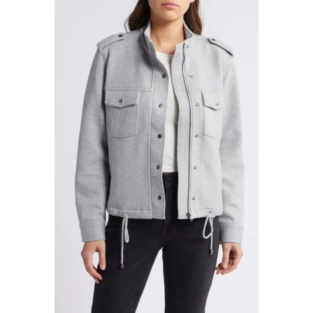 Rails Women's Collins Heather Gray Heavier Knit Military Jacket  Size M  Casual